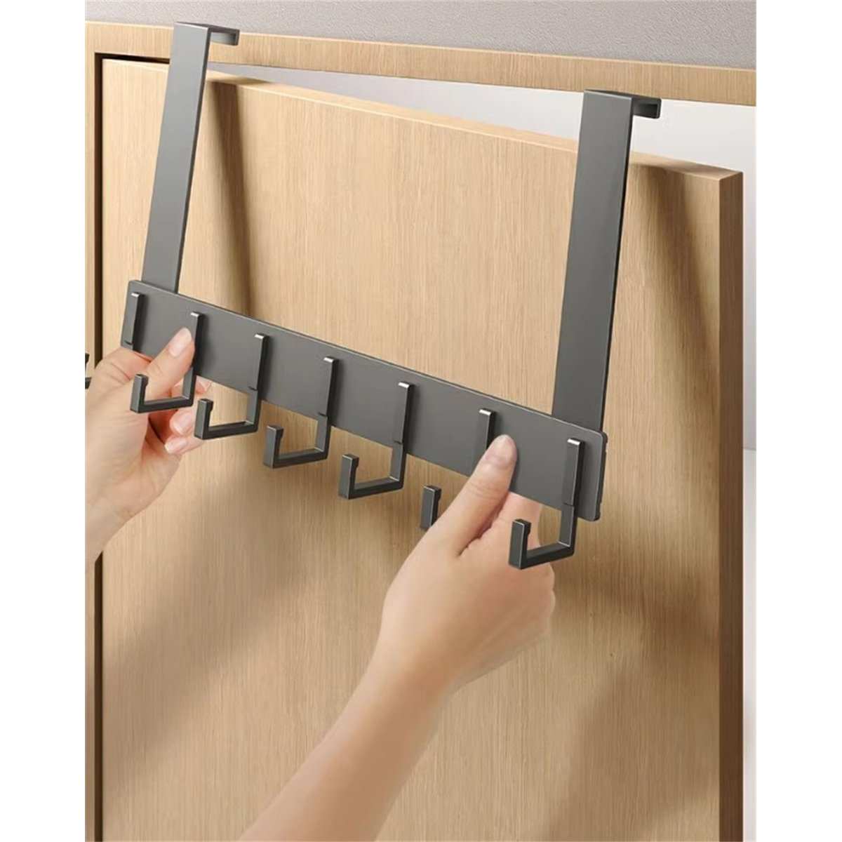 Aluminum Alloy Over-The-Door Hook Rack